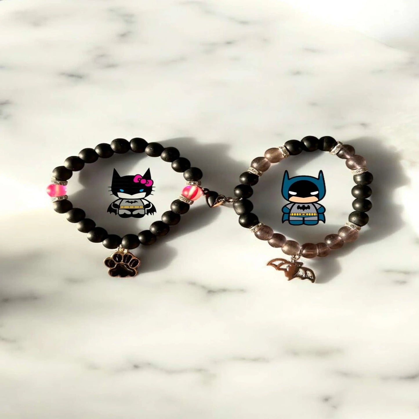 Bat & Catwoman bracelet - Thecharmingcharms09