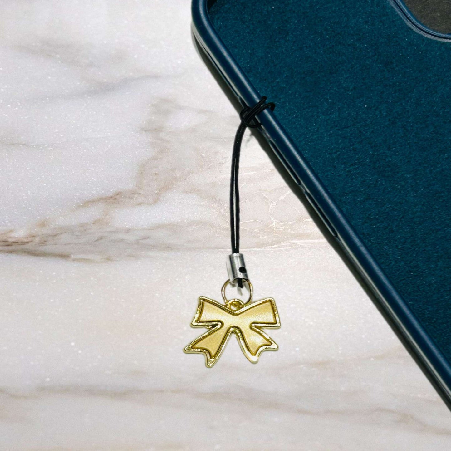 Golden Bow Phone Charm - Thecharmingcharms09