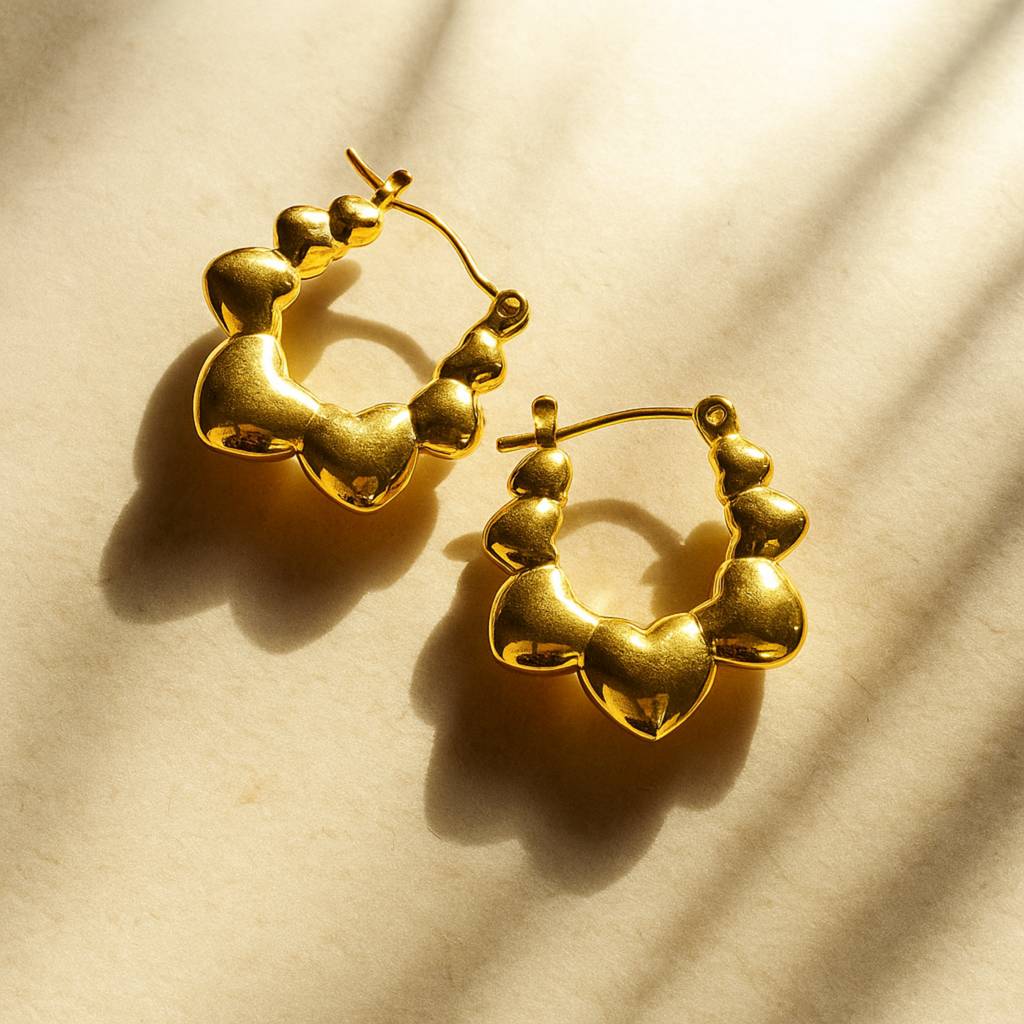 Little heart beads hoops