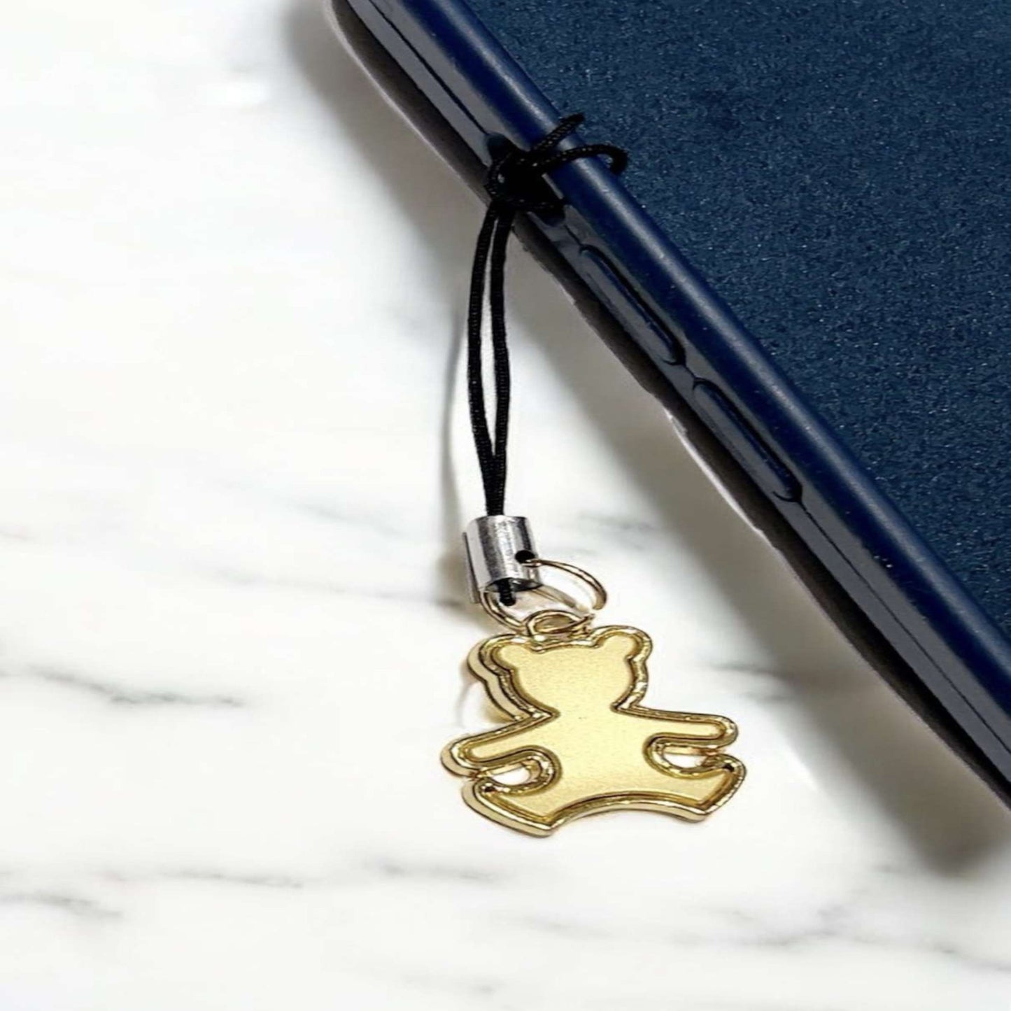 Golden teddy phone charm - Thecharmingcharms09