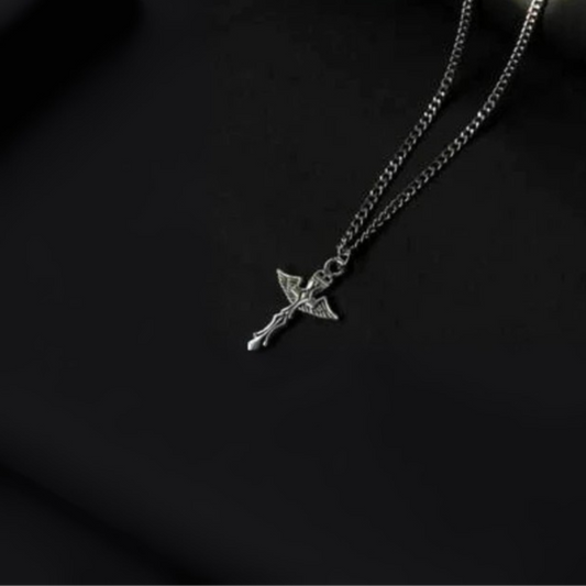 Angelic pendant  cross chain - Thecharmingcharms09