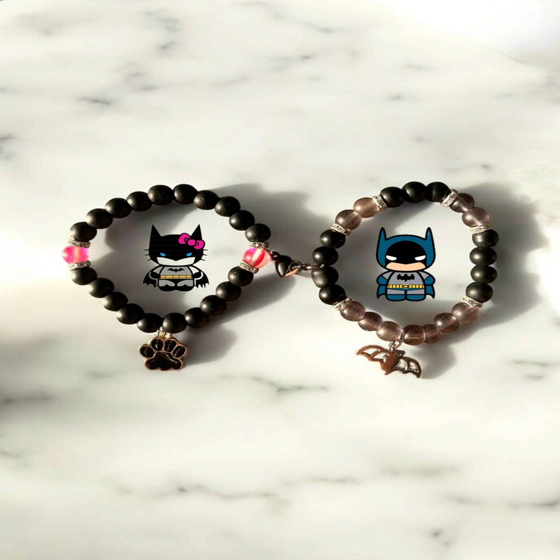 Bat & Catwoman bracelet - Thecharmingcharms09