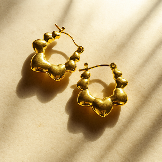Little heart beads hoops
